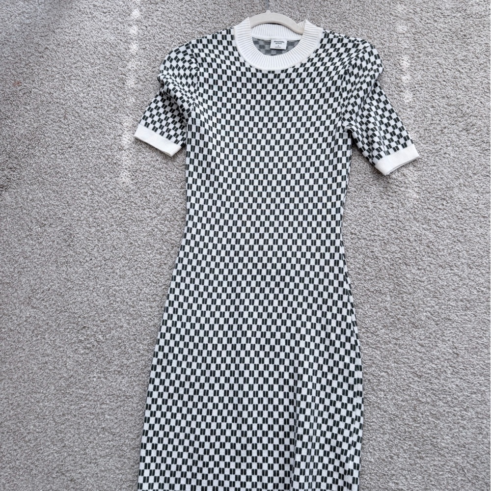 Abercrombie & Fitch Black and White Checkered Mini Dress